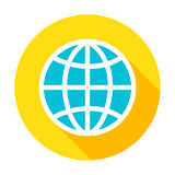 Globe Flat Circle Icon