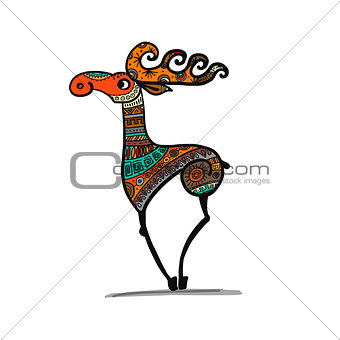 Deer character, sketch for your design