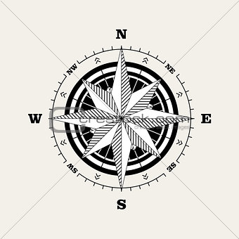 Compass rose (windrose) navigational scale