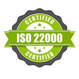 ISO 22000 standard certificate badge - Food safety management