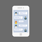 Messaging interface - sms chat service on screen