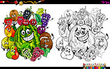 fruit characters coloring page
