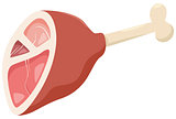 ham meat food object cartoon