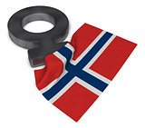 female symbol and flag of norway - 3d rendering