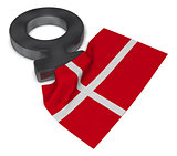 female symbol and flag of denmark - 3d rendering