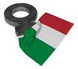 symbol for feminine and flag of italy - 3d rendering