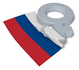 female symbol and flag of russia - 3d rendering