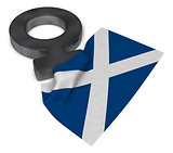 female symbol and flag of scotland - 3d rendering