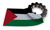 gear wheel and flag of Palestine - 3d rendering