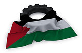 gear wheel and flag of Palestine - 3d rendering