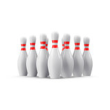 Bowling pins with grew shadow
