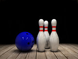 Bowling ball and pins background