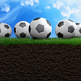 Football or soccer balls