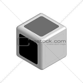 Dice concept black or white in 3D