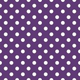 Tile vector pattern with white polka dots on dark violet background