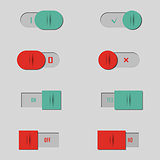 Set of buttons and switches, vector illustration.