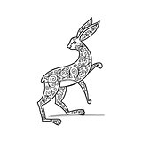 Ornate rabbit, sketch for your design