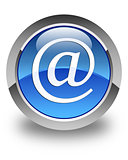 Email address icon glossy blue round button