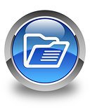 Folder icon glossy blue round button