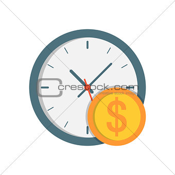 Clock with coin icon