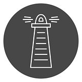 White outline lighthouse icon