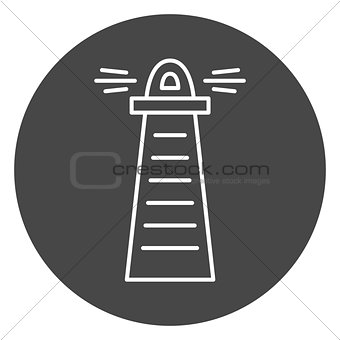 White outline lighthouse icon