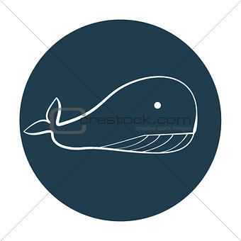 White outline whale icon