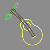 Outline vector pear guitar icon