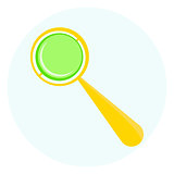 Orange and green rattle icon