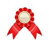 Award medal with red ribbon vector illustration.