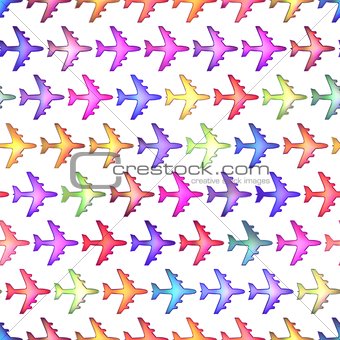 Seamless colorful  texture airplane