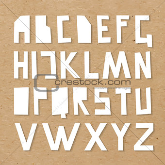 Vector paper ABC on cardboard background