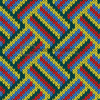 Knitting seamless variegated pattern