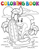 Coloring book dolphin theme 3