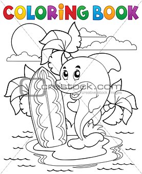 Coloring book dolphin theme 3