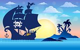 Pirate vessel silhouette theme 5