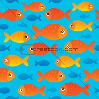 Seamless background stylized fishes 2