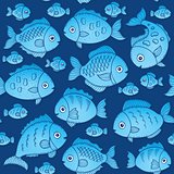 Seamless background with fish drawings 2