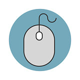 Computer mouse flat line icon