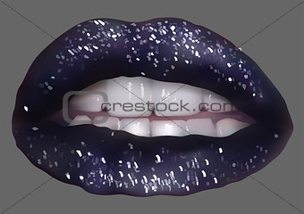 Dark Lips with Glitter