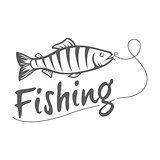 fishing logo isolated on a dark background