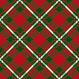 Diagonal seamless checkered pattern in green and red