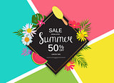 Summer Sale  Abstract Background Vector Illustration