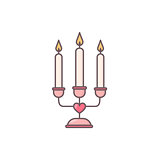 Decorative candelabrum with three candles.
