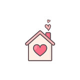 House with hearts inside.