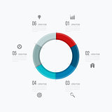 Infographics template six options with circle