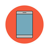 Mobile phone flat line icon