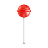 Single red lollipop. 3D