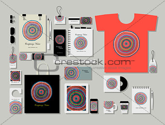 Corporate flat mock-up template, abstract circles design