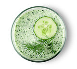Cucumber smoothie top view